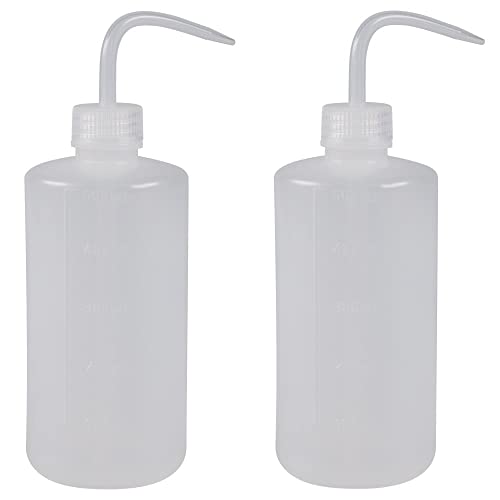 PrimeMed Wash Bottle Tattoo Squeeze Bottle Medical Plastic Tattoo Squirt Cleaning Washing Bottle 2 Pack 8 Oz