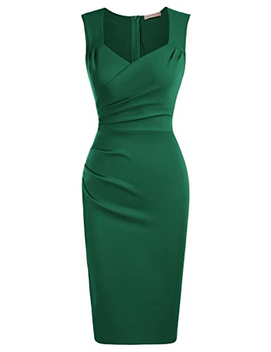 Belle Poque Women39s Sleeveless V Neck Wrap Ruched Bodycon Cocktail Party Dress