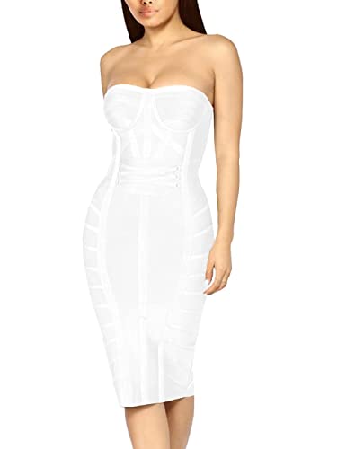 Hybrid  Company Womens Sexy Bodycon Stretch Knee Length Elegant Midi Bandage Dress for Party