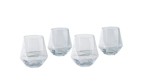 Prepara Clarity Hexagonal Tritan Wine Glass 4 Pack 19 Ounce Clear