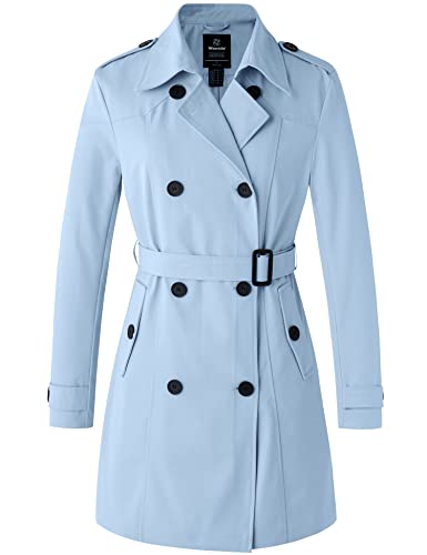 Waterproof DoubleBreasted Trench Coat by Wantdo for Women with Classic Lapel and Belt