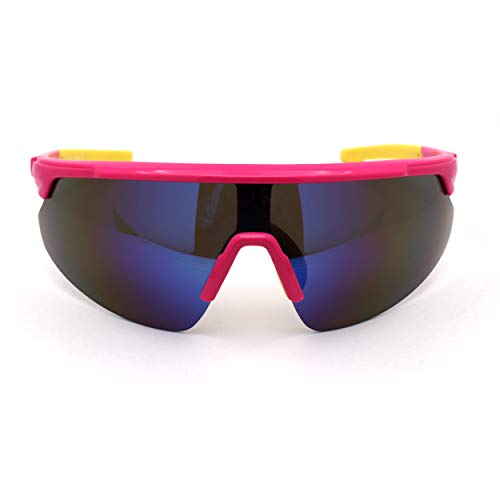 Colored Mirror Sport Baseball Half Rim 80s Pop Color Sunglasses