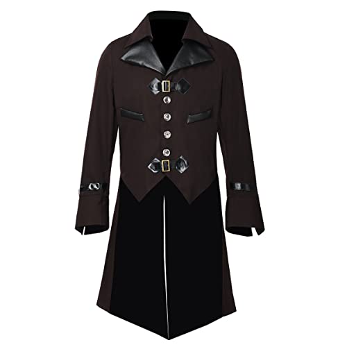 Mens BLESSUME Halloween Costume Gothic Tailcoat Victorian Steampunk VTG Coat Jacket