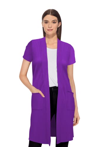 Womens SleevelessShortSleeve OpenFront Drape Cardigan by Hybrid  Co