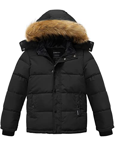 Boys Hooded Winter Coat Waterproof Outwear Heavy Puffer Jacket