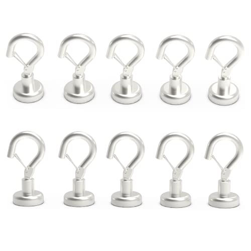 Ant Mag Strong Magnet Hooks 22LBS Pulling Force Neodymium Hooks Hangers Heavy Duty Used for Home Kitchen Refrigerator Key Holder Office Workplace Pack of 6