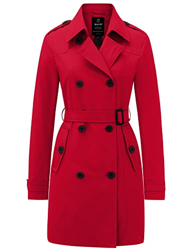 Waterproof DoubleBreasted Trench Coat by Wantdo for Women with Classic Lapel and Belt