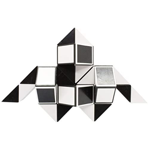 Black Mipartebo Magic Snake Cube Twist Puzzle 48 Wedges  a great fidget toy for kids of all ages and a great stocking stuffer