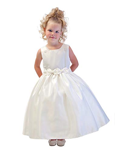 Girls Satin Flower Girl Dresses Sizes 8 to 12 for Weddings Blessings Communions and Other Special Occasions