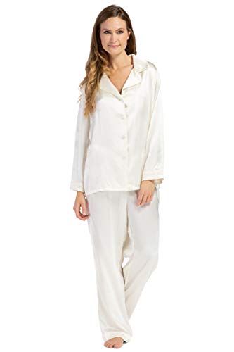 Womens 100 Mulberry Silk Long Pyjamas from Fishers Finery Presented in a Decorative Gift Box