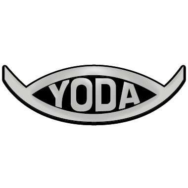 Plastic SW Yoda Fish Auto Emblem Silver5 inches x two and a quarter inches