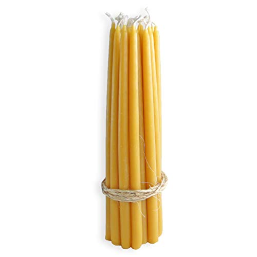 100 Beeswax 2Hour Candles Organic Hand Made  7 12 Inches Tall 38 Inch Diameter Set of 12