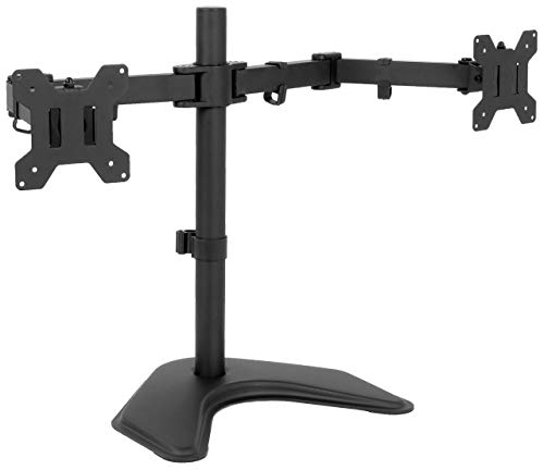 VIVO Full Motion Dual Monitor FreeStanding Desk Stand VESA Mount Double Joints Holds 2 Screens up to 32 inches STANDV102K