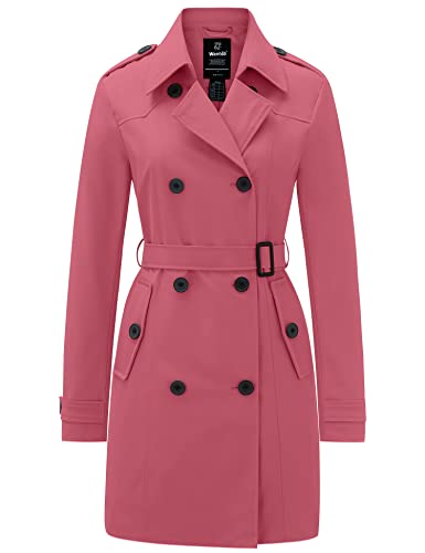 Waterproof DoubleBreasted Trench Coat by Wantdo for Women with Classic Lapel and Belt