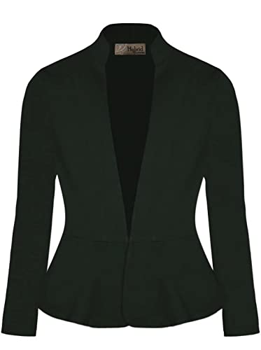 Hybrid Women39s Casual Work Office Elegant Open Front Shawl Lapel Premium Nylon Ponte Stretch Blazer Jacket