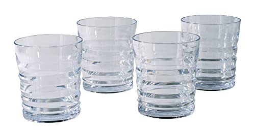 Prepara Clarity Ribbed Tritan Tumbler 4 Pack 14 Ounce Clear