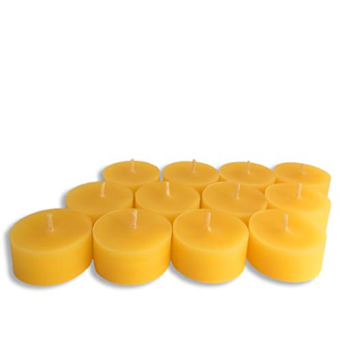 100 Pure Beeswax Tea Light Candle Refills no Cup by BCandle