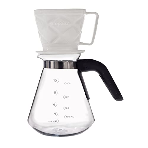 Prepara 10cup Glass  Ceramic Pour Over coffee maker clear