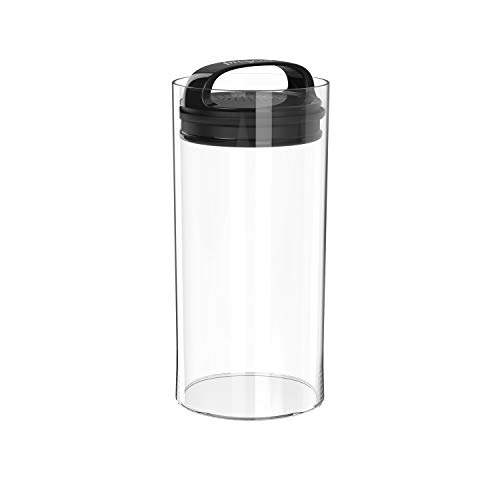 Prepara Evak Fresh Saver SmallShort Airless Canister with Black handle 05 Quart Clear