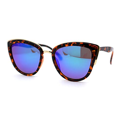 SA106 Womens Color Mirror Mirrored Lens Oversize Cat Eye Sunglasses