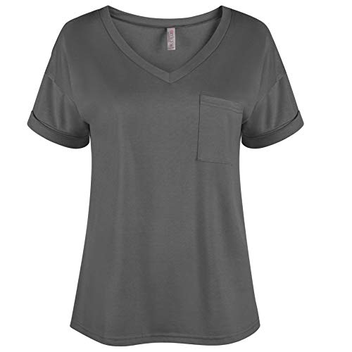 T Shirts Women Pack Casual V Neck Tshirts Womens Short Sleeve Tops Reg  Plus Size Value Pack