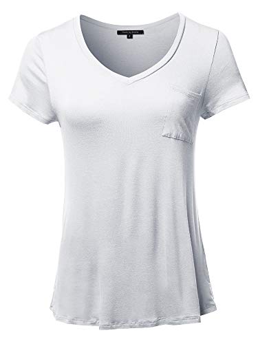 Made by Emma Women39s Basic Short Sleeve Rayon Scoop Neck Tee