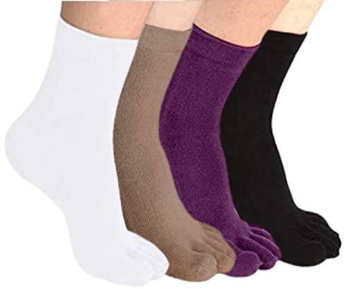 Women39s Toe socks Cotton Five Finger Socks For Running Athletic 4 Pack By Lanmiya