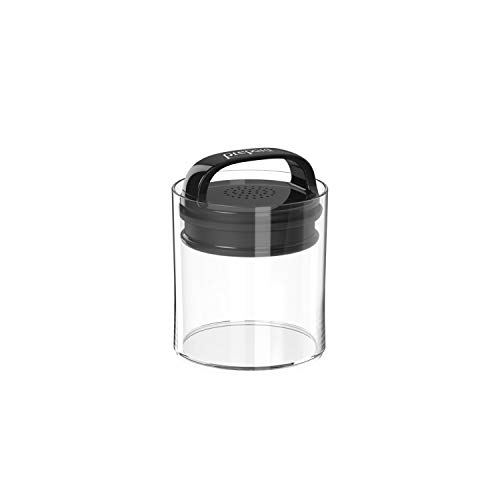 Prepara Evak Fresh Saver SmallShort Airless Canister with Black handle 05 Quart Clear