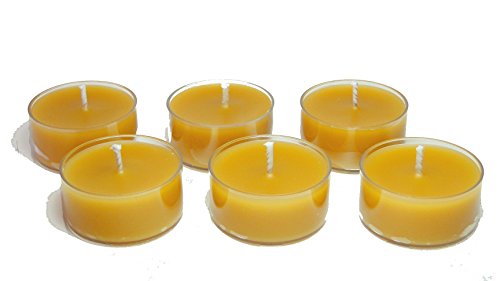 100 Pure Raw Beeswax Tea Lights Candles Organic Hand Made Set of 6