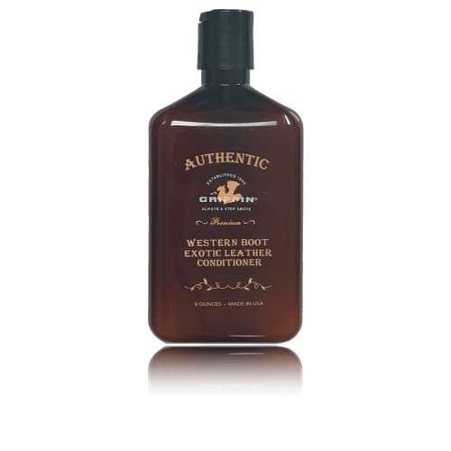 GRIFFIN Western Exotic Leather Conditioner  Best Since 1890 to Restore  Polish Snakeskin Alligator and More 8 oz Brown