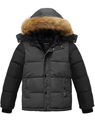 Boys Hooded Winter Coat Waterproof Outwear Heavy Puffer Jacket