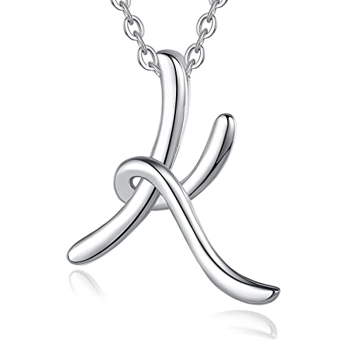 EUDORA Sterling Silver Initial Necklaces for Women Classic 26 Letter Neckless Gifts for Girls Sister Mother Daughter 18 inch Chain