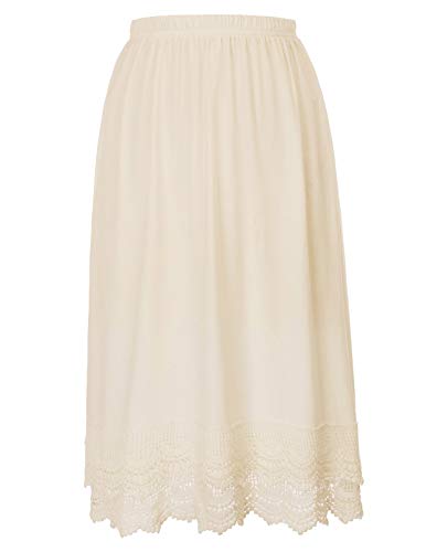 GRACE KARIN Knee Length Underskirt Double Lace Skirt Extender Half Slip