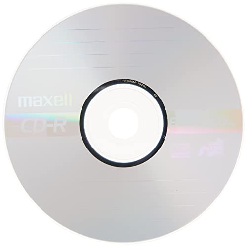 Maxell 648721 Single WriteOnce CDR 80 Minute Capacity 700Mb for Promotional Music Or Graphic Use Printable White Matte Slim Jewel