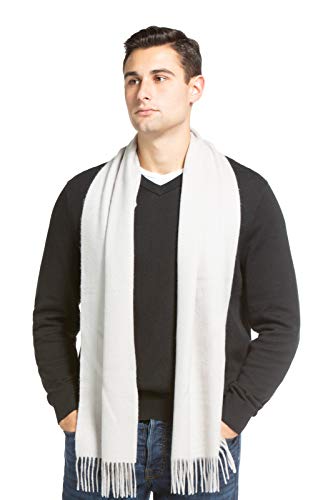 100 Pure Cashmere Winter Scarf from Fishers Finery for Men 2Ply Ultra Plush