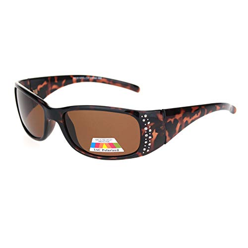 Womens Rhinestone Antiglare Polarized Chic Narrow Rectangular Sunglasses