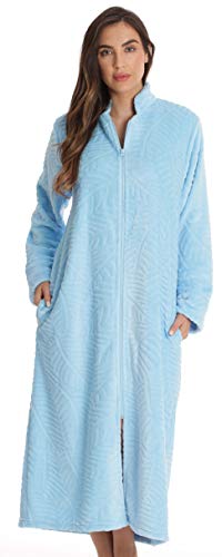 Just Love Plush Zipper Lounger Solid Robe