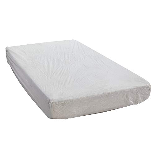 PrimeMed Contoured Vinyl Mattress Guard  Waterproof Protective Barrier for Home Beds White Full 54 x 75