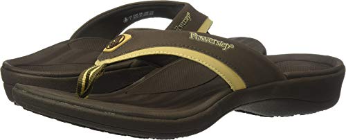 Powerstep Men39s Arch Support Orthotic Flip Flop Sandals with Shock Absorbing Sole Lightweight NonSlip Tread