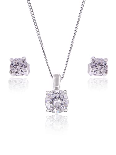 Alilang Women Necklace Earrings Set Wedding Pendant Necklace and Earrings ThreePiece Jewelry Set Gift Set