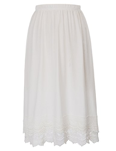 GRACE KARIN Knee Length Underskirt Double Lace Skirt Extender Half Slip