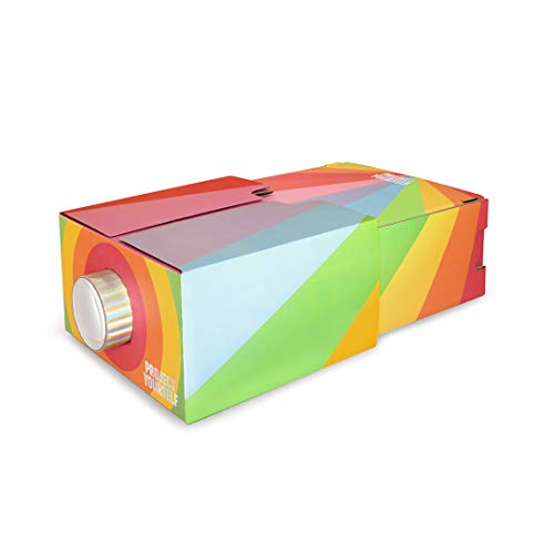 Luckies of London  Mini Projector  Cardboard Portable Projector  Phone Accessories  Smart Phone Projector  Movie Projector for Home  Tech Gadgets for Kids  33ft Throw Distance  Rainbow