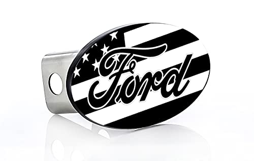 Ford American Flag Patriotic Black Trailer Tow Hitch Cover