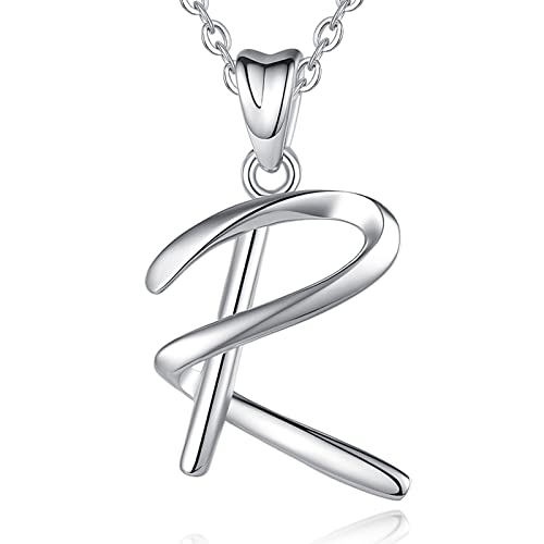 EUDORA Sterling Silver Initial Necklaces for Women Classic 26 Letter Neckless Gifts for Girls Sister Mother Daughter 18 inch Chain
