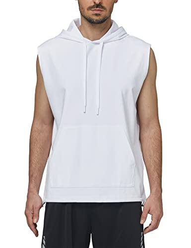 Wantdo Men39s Workout Tank Tops Sleeveless Hoodies Gym T Shirt with Kanga Pockets