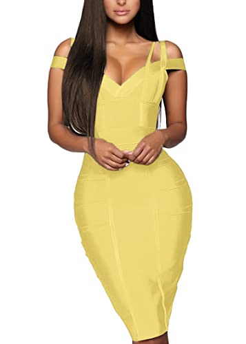 Hybrid  Company Womens Sexy Bodycon Stretch Knee Length Elegant Midi Bandage Dress for Party