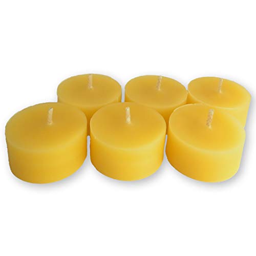 100 Pure Beeswax Tea Light Candle Refills no Cup by BCandle