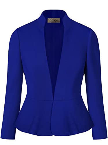 Hybrid Women39s Casual Work Office Elegant Open Front Shawl Lapel Premium Nylon Ponte Stretch Blazer Jacket