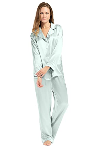 Womens 100 Mulberry Silk Long Pyjamas from Fishers Finery Presented in a Decorative Gift Box