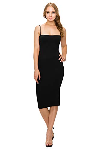 ALWAYS Women Midi Bodycon Dress  Super Soft Jersey Stretch Back Split Spring Summer Cocktail Dress